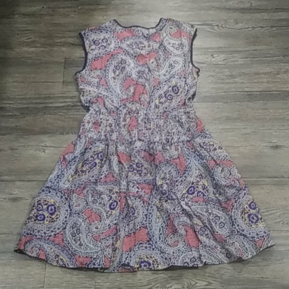 Jcrew dress size 6 smocked waist 100%silk paisley - Picture 3 of 7